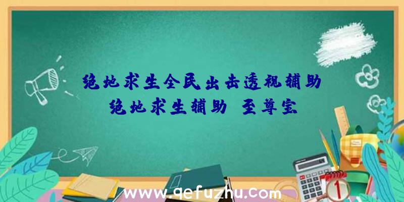 「绝地求生全民出击透视辅助」|绝地求生辅助-至尊宝